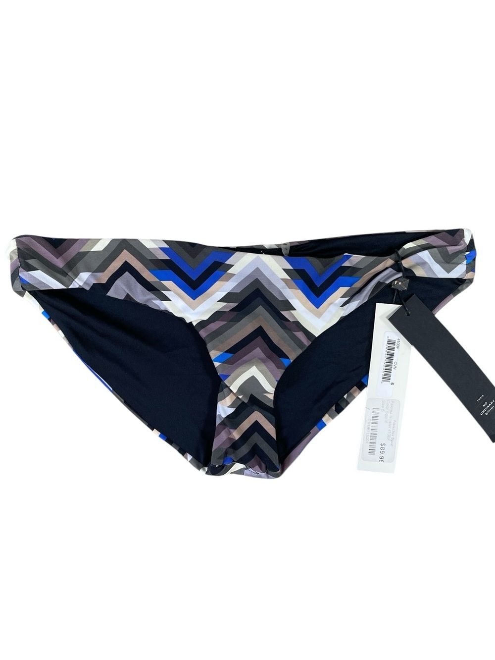 VITAMIN A Swim Bottom NWT Paloma Hipster Chevron Blue Purple Small